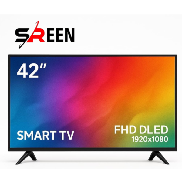 شاشة سرين 42 سمارت ريموتين وحامل جداري